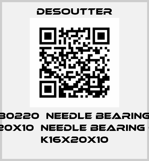 6157880220  NEEDLE BEARING CAGE K16X20X10  NEEDLE BEARING CAGE K16X20X10 Desoutter