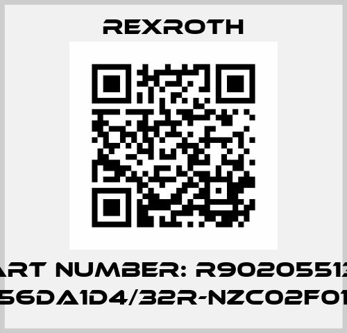 Part number: R902055137, A4VG56DA1D4/32R-NZC02F013SH-S Rexroth