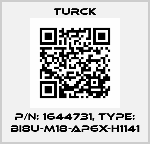 P/N: 1644731, Type: BI8U-M18-AP6X-H1141 Turck