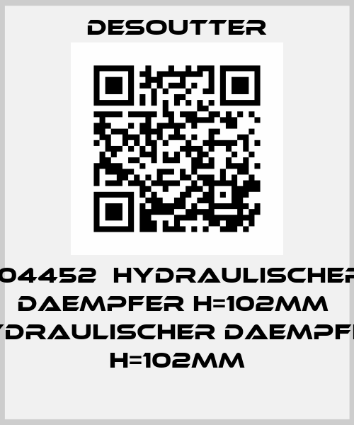 104452  HYDRAULISCHER DAEMPFER H=102MM  HYDRAULISCHER DAEMPFER H=102MM Desoutter