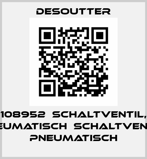 108952  SCHALTVENTIL, PNEUMATISCH  SCHALTVENTIL, PNEUMATISCH Desoutter